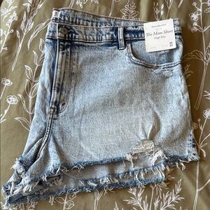 High Rise Distressed Abercrombie Denim Shorts